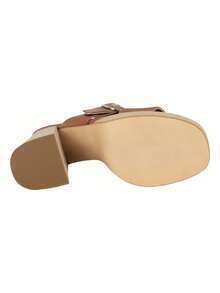Sandalia Casual Con Tacón Lady Paulina De Mujer Brant Elegante Tacón Ancho Estable Cómoda Moda Verano 2024 Diseño Exclusivo Plataforma Suave Ajuste Perfecto Varios Colores Disponibles Ocasiones Especiales Zapatos De Fiesta - Marrón - Ver 2