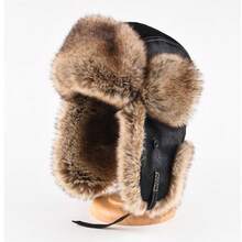 Men's Winter Hat With Earflaps Warm Pu Leather Earflap Hats Snow Cap Caps Protection Hat Winter Warm