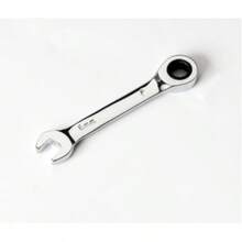 Dual-Direction Mini Ratchet Wrench, Polished Mirror Finish, Multi-Function Compact Wrench With Small Open-End - Silver - View 10