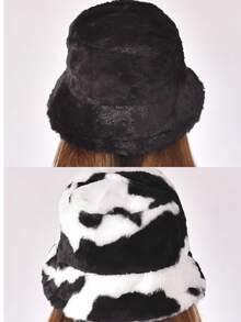 1pc Solid Color Casual Polyester Fleece Lightweight Breathable Elegant Bucket Hat, Suitable For Autumn/Winter Outdoor Activities