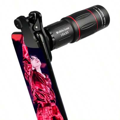 1 pièce Lentille de télescope monoculaire 18X, lentille téléphoto portable haute définition pour la photographie de smartphone, télescope monoculaire de randonnée