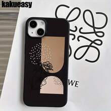 Fundas y carcasas protectoras con diseño de líneas negras y flores, con orificios grandes. Compatibles con phone 16 Pro Max, 16, 15 Pro, 14, 14 Plus/14 Pro Max, 13, 13 Pro, 12 Pro, 11/11 Pro. Regalos para cumpleaños y fiestas. - Negro - Ver 5