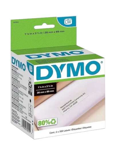  Etiqueta Dymo 30252 28 X 89 Mm, etiquetas de uso general blanca Dymo 30252, Compatibilidad con la impresora Dymo LabelWriter 450,450 Turbo