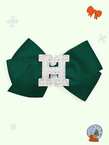 1pc 5-Inch 26pcs A-Z Pearl Letter Personalized Hair Clip For Girls, Ponytail Holder, Suitable For Holiday Party, School Graduation, First Day Of School, Classroom - Dark Green - View 37