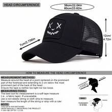 1 件装男士棒球帽，带鬼魂刺绣，可调节防晒休闲帽，适合户外活动，适合春夏旅行、海滩度假街头万圣节