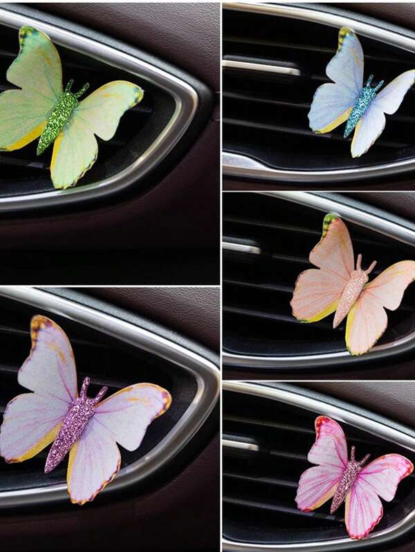 1pc Car Air Vent Butterfly Decor, Car Air Outlet Movable Butterfly Wings Decoration, Air Vent Clip