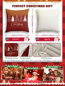 2pcs Christmas Themed Linen Blend Breathable Cushion Covers, Santa Claus, Christmas Numbers, Reindeer, Snowman, Snowflake, Christmas Decor, Merry Christmas, Christmas Decorations, Christmas Gifts, Hypoallergenic Polyester, Hidden Zipper, No Filling, For Home Decor, Living Room, Throw Pillow Cases, Pillow Covers, Cushions, Sofa Decorative Pillows, Sofa Covers, Home Decor, Soft Pads