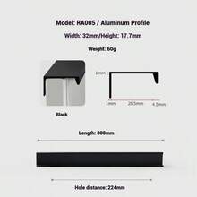 Manijas ocultas simples para gabinetes, tiradores de puertas de armarios de cocina, elegantes manijas largas de aleación de aluminio para muebles