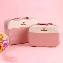 Estuche De Cosméticos Espaciosa Con Espejo Pequeño - Rosa - Ver 4