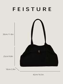 Bolso de mano de alta calidad para mujer, nuevo diseño de otoño/invierno, bolso de gran capacidad para ir al trabajo y viajar - Negro - Ver 5