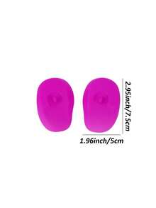 1 Pair Reusable Silicone Ear Covers For Hair Color - Waterproof & Heat Resistant Ear Protection For Salon, Washing, Showering - Mixed Colors (Black, Purple, Pink)​