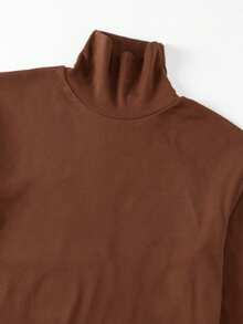 3pcs High Neck Long Sleeve T-Shirts For Men, Reversible Fleece Fabric, Warm Casual Thermal Undershirt, Autumn/Winter