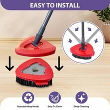 4-Pack High-Performance Spin Mop Replacement Heads – 40% More Absorbent Microfiber Pads For 1-Tank Mop Systems - 2 Scrub Brush Heads - View 4