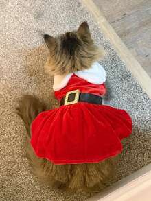 狗狗圣诞礼服，可爱小狗圣诞服装，圣诞礼服和帽子，冬季外套圣诞节节日服装，适合中小型犬猫宠物（S、M、L、XL） - 彩色 - 查看 9