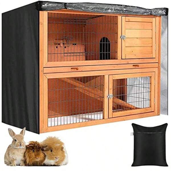 Indoor Outdoor Rabbit Hutch Cover Skyour 4ft Pet Rabbit Cage Dust Cover Waterproof 420D Oxford Bunny Pens Hutches Poultry Cage Covers