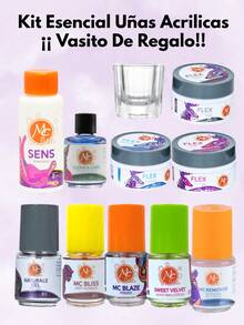 Kit Esencial Uñas Acrilicas, 10 Piezas +Vasito ¡¡DE REGALO!!, McNails - Multicolor - Ver 1