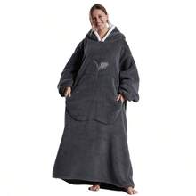 Oversized Blanket Hoodie, Hooded Blanket For Women, Solid Color Ultra Soft Warm Wearable Blanket Sweatshirt Women Men Adult, Gift For Ladies - Multicolor - View 1