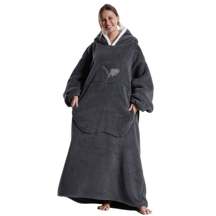 Oversized Blanket Hoodie, Hooded Blanket For Women, Solid Color Ultra Soft Warm Wearable Blanket Sweatshirt Women Men Adult, Gift For Ladies - Multicolor - View 1