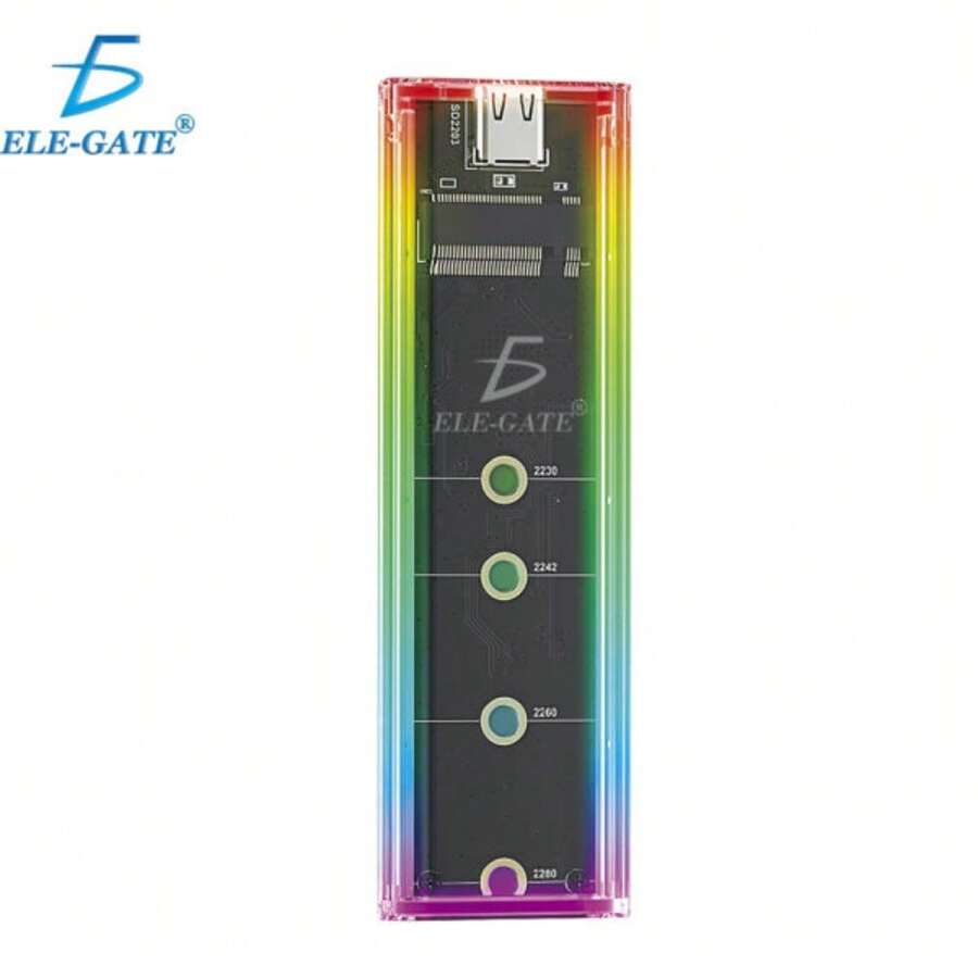 ELE-GATE Case Transparente con Luz RGB: Estilo y Elegancia para tu PC Gaming - DAFULT - Ver 1