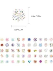 50 piezas de pegatinas retro de fuegos artificiales, adecuadas para scrapbooking, planificadores, diarios, guitarras, patinetas, equipaje, decoración con pegatinas de plástico autoadhesivas