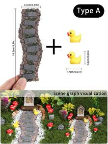 1 Mini Outdoor Stepping Stone Step With 2 Ducklings, Suitable As Accessories For Miniature Models, Miniature Landscapes, And Fairy Gardens. It Is Very Suitable For Miniature Houses, Dollhouse Miniature Models, DIY Handmade Park Paths, And Miniature Landscapes As Landscape Materials
