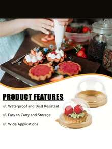 50/100 pièces, Boîtes à gâteau mini en plastique transparent avec couvercles, Supports à cupcakes ronds, Boîtes en plastique pour pâtisseries, Boîtes dôme pour gâteaux de lune, Boîtes d'emballage pour la cuisson, Ustensiles de cuisine, Fournitures pour petites entreprises et écoles, Sacs et boîtes alimentaires convenant pour bonbons, chocolat, etc. - Multicolore - Voir 6