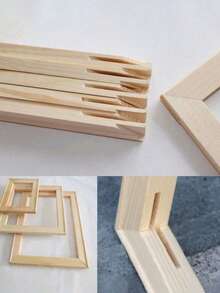 Marco de madera DIY de 30x40 cm, 40x60 cm, 50x70 cm, adecuado para lienzo, pintura al óleo, arte de pared, pintura de diamantes, tiras de madera con ensamble de espiga y mortaja, pinceladas gruesas, lienzo estirado, práctica, marco interior de madera, decoración del hogar para sala de estar y dormitorio, regalo, cumpleaños, graduación - Multicolor - Ver 5