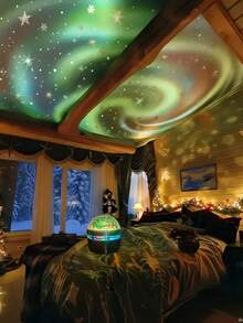 RGB Remote-Controlled Aurora LED Mood Light, For Galaxy Star Projector For Bedrooms, Night Light Projector, Star Projector For Adult Room Decor, Home Theater, Ceiling Use, Gift Decoration, Camping, Wedding Decor, Incredible Projection Light Gift, Holiday Parties, Home Decor, Christmas Present, Light Projector For Bedroom