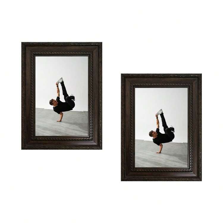 1pc/4pcs Vintage Textured Gallery Photo Frames, 3.5x5", 4x6", 5x7", 6x8", 8x10" Size Options, Suitable For Tabletop Display Or Wall Decor, Great For Display Cabinet, Fireplace, Nightstand, Entryway, Living Room (Photo Paper Included Randomly) - Brown - View 9