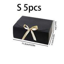 10pcs/5pcs/2pcs - White/Black/Pink/Brown Gift Box With Lid, Gift Box With Ribbon For Bridesmaid Proposal Box, Gift Box For Wedding, Birthday Gift, Shower Party And Other Parties, Valentine's Day Gifts, Valentine Day,Packaging, Birthday, DIY Making, Beauty Storage BOX - Black - View 11