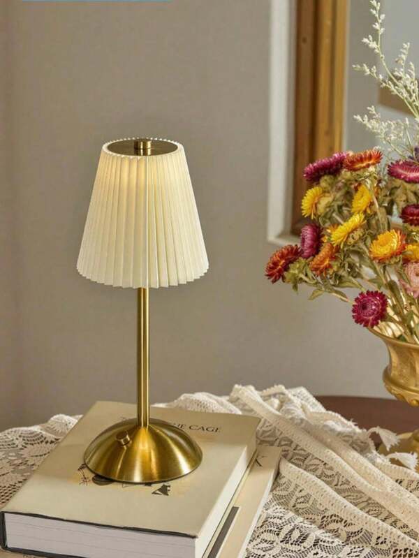 1pc Luxury European Style Desk Lamp With Touch Control, 3 Color Adjustable Warm White Light, Soft And Eye-Friendly Lighting, USB Rechargeable, Suitable For Study, Bedroom, Living Room, Office, Hotel Decor