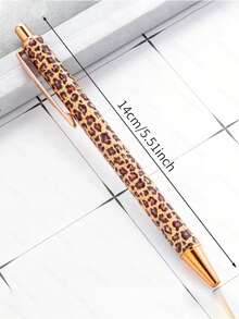 1支装多色豹纹圆珠笔 | 中性笔、签名笔、大豹纹、小豹纹、新款豹纹、可爱少女风、浮雕彩色金属笔 - 彩色 - 查看 3