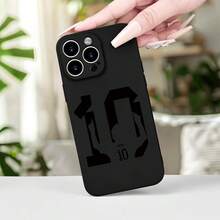 Simple Messi 10 jersey pattern phone case print All-black phone case for Phone17 Pro MAX/11/12/13/14/15/15 Pro/15 Plus/15 Pro Max/X/XS Max/XR/11 Pro/12 Pro/13 Pro/14 Pro/12 Mini/13 Mini/11 Pro Max/12 Pro Max/13 Pro Max/14 Pro Max/14 Plus/6/6s/6 Plus/7/8/16 Pro/16 Plus/16 Pro Max Galaxy  A54/A14/A12/A13/A15/A32/A33/A24/A52S/S20/S21/S22/S23/S24/S23 Plus/S24 Ultra/S25/A15/A33/A23 Android phone case, essential for daily commuting, MagSafe support, less yellowing, Halloween gift, Virgin Mary Day sticker image UV printing, Independence Day gift, Christmas wallpaper image UV printing, Valentine's Day gift, Birthday gift for friends and family - Negro - Ver 2