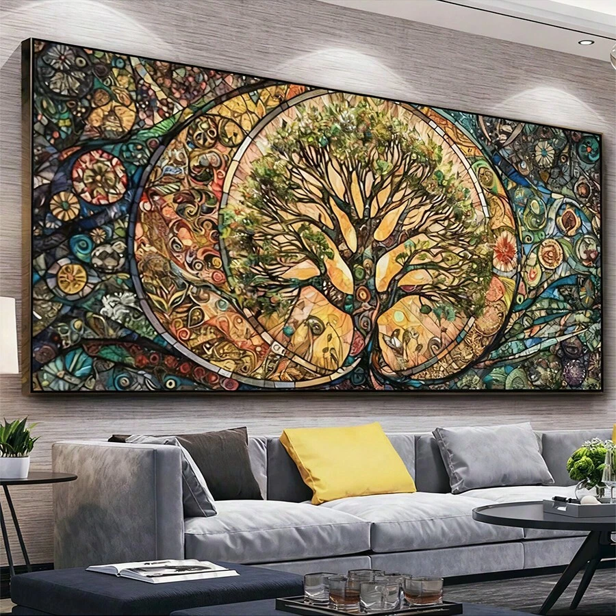1 Set 30x60cm Or 40x80cm Life Tree DIY Diamond Painting Full Round Diamond Mosaic 5D Diamond Embroidery World Tree New Arrival Nordic Decor, Frameless