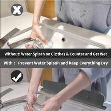 Silicone Sink Splash Guard – Flexible Water Barrier Splash Cover For Kitchen Sink, Bathroom Wash Basin, Dishwashing And Vegetable Basin, Countertop Water Stopper, Lab Sink Protector, Reusable Kitchen Sink Accessories, Easy Clean Silicone Water Blocker For Home Utility Sinks - Multicolor - View 7