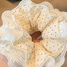 Ballet Style Polka Dot Lace Edge Scrunchie New Hair Tie Gentle Temperament Low Ponytail Hair Accessory Hair FlowerAccessoriesforWomen,Headbands,HairClipsHairBows,Scrunchies,HairTies,MinnieMouseEars,DisneyAccessories,Valentine'sDayGifts,WeddingHairAccessories,PartyFavors,BeachAccessories,SummerHairAccessories,Pink,Red,Purple,Cute,Y2K,Boho,VintageFloral,ClawClipsHeadscarvesHairPins,HairWraps,Bachelorette PartyParty,Birthday,TravelEssentials,Bridal,BridesmaidGifts,Easter,St.Patrick'sDay,TuesdayGras,Vacation,Gym,EverydayWear,GiftsforWomen,RoomDecorJewelry,Hats,HairstuffAccessoriesforWomen - 波點蕾絲大腸髮圈 - 查看 4