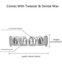 1 szt./2 szt. w stylu hip-hopowym, wydrążone zęby wampira, inkrustowane błyszczącą cyrkonią, platerowane 18-karatowym złotem, akcesoria na Halloween, świąteczne, uliczne, w zestawie pęseta i wosk dentystyczny, wydrążone aparaty ortodontyczne w stylu hip-hopowym, inkrustowane cyrkonią 5A, zęby zombie odgrywają rolę akcesoriów do aparatów ortodontycznych w stylu rap.