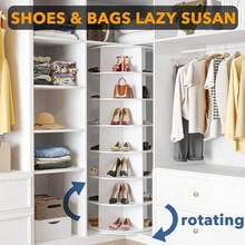 7 Tier Rotating Shoe Rack Tower Spinning Shoe Display Lazy Susan Shoe Organizer - White - View 6