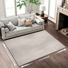 1 Pieza Alfombra de área grande y lujosa con diseño geométrico, lavable a máquina, antideslizante, diseño abstracto vintage en beige y blanco, perfecta para la decoración de la sala de estar, dormitorio, oficina o cafetería - Estilo 1 - Ver 5