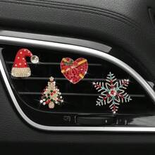 Clip de décoration d'aérateur de voiture de Noël, clip de décoration d'aromathérapie, fournitures d'intérieur pour aérateur de voiture