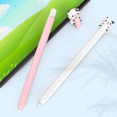Cute Pencil Case Compatible With Apple Pencil Silicone Protective Cover Sleeve Accessories Compatible With IPencil Magnetic Charging And Double Tap