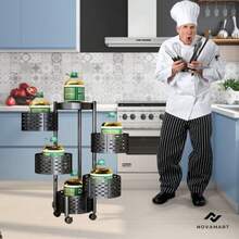 5Tier Kitchen Storage Rack HeavyDuty Metal Shelf Organizer With Wheels Adjustable Shelves For Pantry Cabinet And Countertop