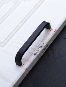 10pcs Arch Style Polished Metal Handles, Solid Aluminum Alloy Cabinet Door Drawer Pulls, Modern Simple Black Metal Finish For Furniture Hardware - Black - View 4