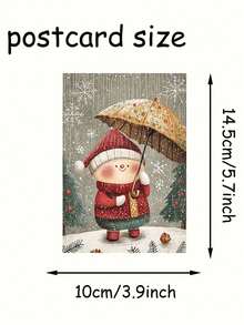 بطاقات بريدية ورقية بموضوع عيد الميلاد الكرتوني - تتميز بالرجال الزنجبيل وسانتا كلوز والحيوانات الكرتونية، قابلة للكتابة بسطح ناعم، مثالية لتجميع الصور والكتابة الإبداعية والحرف اليدوية وتحية أعياد الميلاد والهدايا، سلسلة كلاسيكية من البطاقات الزخرفية، مثالية لتجميع الصور والحرف اليدوية وديكورات أعياد الميلاد