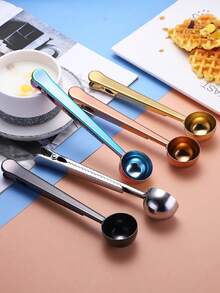 1 个不锈钢量勺夹，二合一创意食品密封夹和勺子夹 - 彩色 - 查看 6