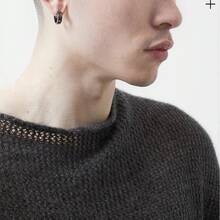 1 Cặp khuyên tai vòng kim loại hình chữ cái Saturn thời trang, thiết kế tối giản, dành cho cả nam và nữ, món quà tuyệt vời cho bạn gái vào ngày lễ tình nhân - Nhiều màu - Xem 5