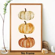1 pièce Citrouille d'automne charmante, peinture décorative moderne sans cadre, affiche imprimée, canevas imperméable, convient pour la maison, le bureau, la chambre, le salon, le bureau, la salle de bain, le bar, l'art mural et la décoration d'intérieur, cadeau de fête idéal