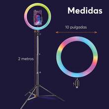 Archy Aro de luz con Tripie LED 1m hasta 2m para Celular Y Camara Anillo de Luz Profesional TrIpode 3 Modos de Iluminación para fotografía y 10 Niveles de Brillo ((ARO-10TRIPIE2METROS)) - (ARO10TRIPIE2RGB) - Ver 7
