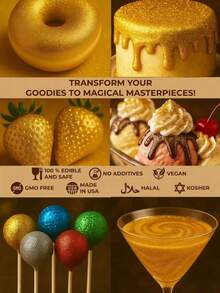 1/2pcs Edible Lustrous Glitter Powder Cake Decorating Kit, 10 Colors Drink Powder Dust, Cake Decorations, Glitter Set, Sprinkle For Cookies, Cupcakes, Chocolates And Parties, 15g/Bottle - Multicolor - View 11