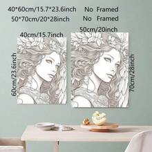 Tela dipinta a tema Mondo Magico, adatta per adulti e adolescenti per disegnare a mano - Tela di alta qualità, illustrazioni dettagliate - Regali creativi per artisti e appassionati di fantasy - Schizzi a linea pura senza cornice